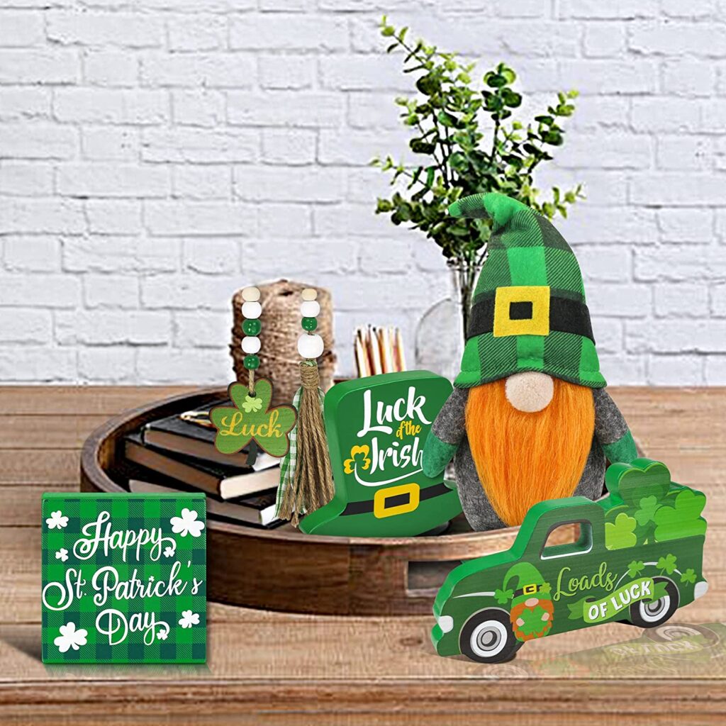 St.Patrick Day Gnome Tiered Tray 