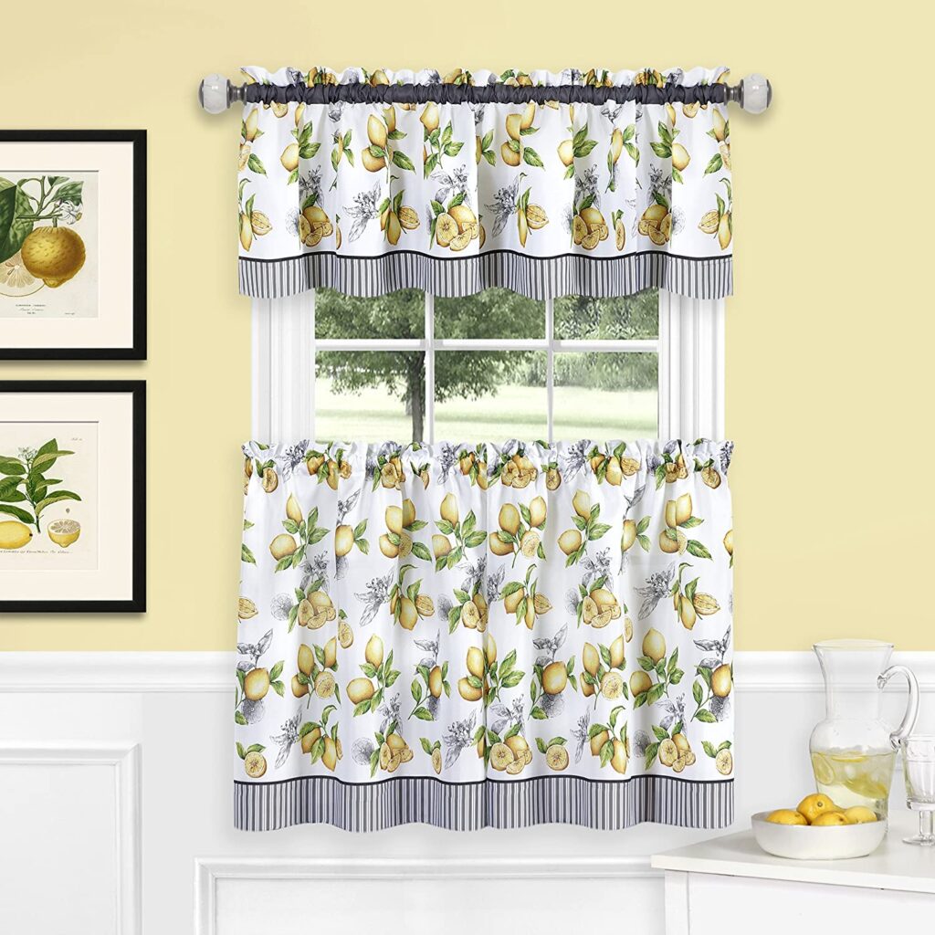 Lemon Drop Tier and Valance Window Curtain 
