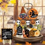 21 Spooky Halloween Tiered Tray Decor Ideas - Kiwi & Plums