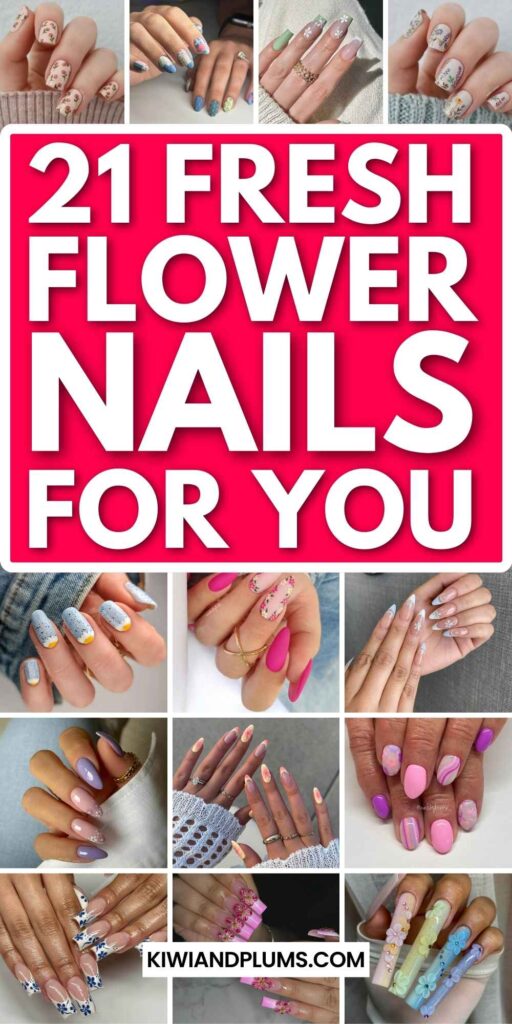 Flower nails with delicate daisy designs, perfect for a fresh spring manicure